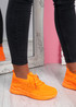 Gynna Orange Studded Knit Trainers