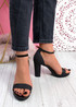 Cemy Black Block Heel Glitter Sandals