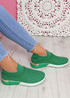 Asy Green Studded Knit Trainers