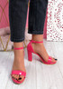 Lonna Fuchsia Patent Block Heel Sandals