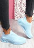 Lynno Blue Slip On Knit Sneakers