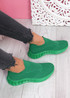 Lynno Green Slip On Knit Sneakers
