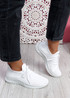 Dily White Knit Sneakers