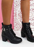 Olivia Black Croc Ankle Boots
