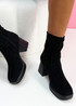 Isla Black Block Heel Ankle Boots