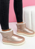 Matty Gold Faux Fur Warm Ankle Boots