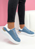 Grimmy Blue Lace Up Trainers