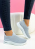 Syeda Grey Knit Sneakers