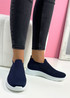Syeda Navy Knit Sneakers