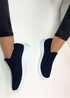 Syeda Navy Knit Sneakers