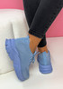 Teddo Blue Knit Sneakers