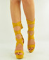 Yellow High Block Heel Platform Sandals