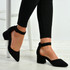 Cassidy Black Ankle Strap Pointy Pumps