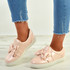 Elyse Pink Bow Slip On Trainers
