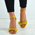 Karlee Yellow Bow Heeled Sandals