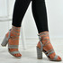 Brielle Grey Block Heel Sandals