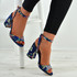 Marilyn Dark Blue Floral Sandals