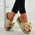 Alanya Beige Pearl Flatform Sandals