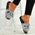 Nicole Grey Fur Sandals