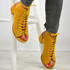 Mya Yellow Lace Up Sandals