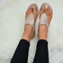 Lorena Champagne Studded Sandals