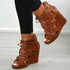 Myem Brown Lace Up Sandals