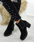 Ayana Black Suede Chunky Ankle Boots