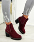 Ayana Wine Chunky Ankle Boots