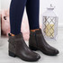 Vero Grey Buckle Ankle Boots