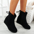 Rya Black Wedge Ankle Boots