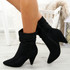 Dole Black Cone Heel Ankle Boots