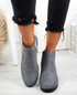 Ovie Grey Suede Chelsea Ankle Boots