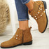 Mianna Camel Zip Ankle Boots