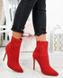 Amillie Red Studded Ankle Boots