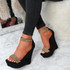 Klana Black Diamante Studded Sandals