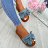 Byna Blue Bow Flat Sandals