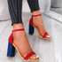 Kimaty Red Block Heel Sandals