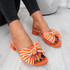 Fika Orange Slip On Sandals