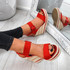 Alsa Red Wedge Platform Sandals