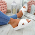 Waya White Spike Stud Flat Sandals