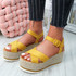 Amyt Yellow Espadrille Wedge Sandals