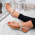 Wote Silver T Strap Pearl Flat Sandals