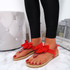 Kimora Red T Strap Glitter Sandals
