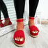 Mireya Red Wedge Platform Sandals
