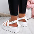Rina White Gladiator Flat Sandals