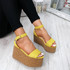 Vaya Yellow Wedge Sandals
