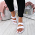 Eva White Flat Sandals