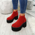 Garna Red Zip Ankle Boots