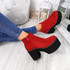 Garna Red Zip Ankle Boots