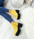 Garna Yellow Zip Ankle Boots